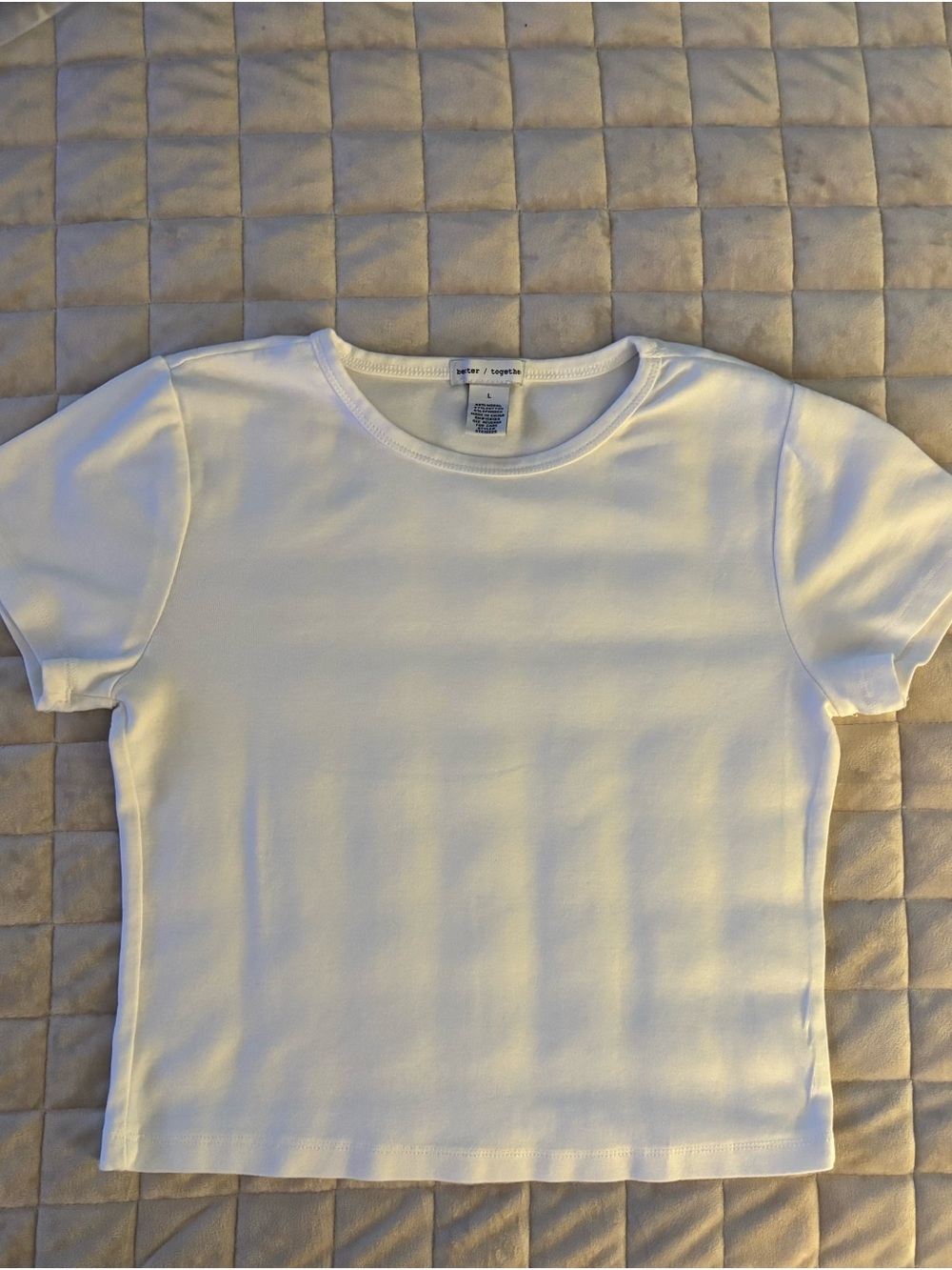 Better Together Basic Crewneck Short Sleeve Tee - Women’s Size L White